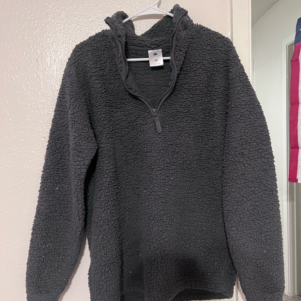 Cozy Black Sherpa Pullover